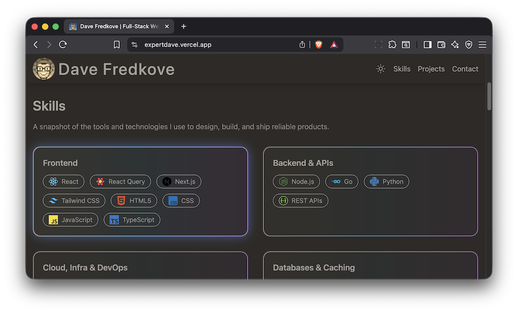 Dave Fredkove | Full-Stack Web Engineer